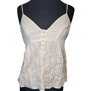 VTG DKNY Ivory Lace Babydoll Cami Y2K Coquette Fairycore 90s 2000s Dainty Large